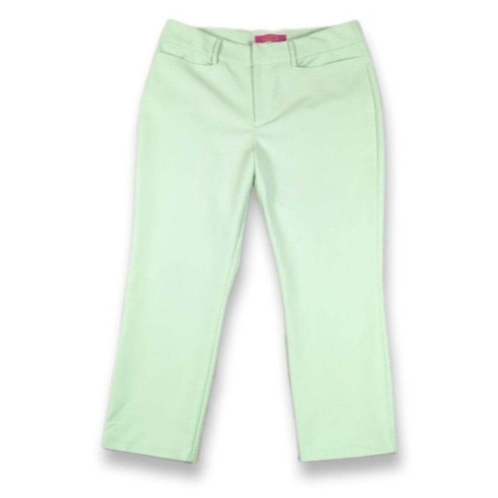 Catherine Malandrino Cropped Trousers Mint Green Slim Leg Stretch Pants